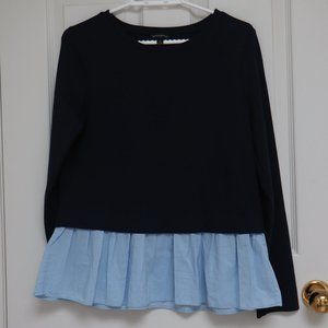 Banana Republic Navy Peplum Top